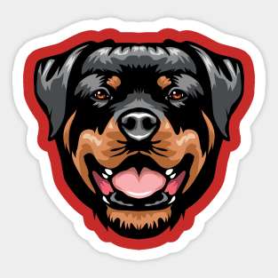 Rottweiler Portrait Drawing Sticker